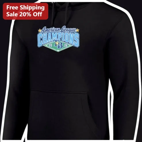American League CHAMPIONS Hoodie Black Pullover Baseball Fan Gear