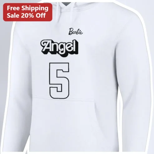 Angel Hoodie Retro Varsity Number 5 Custom Name Personalized Gift for Women Girls