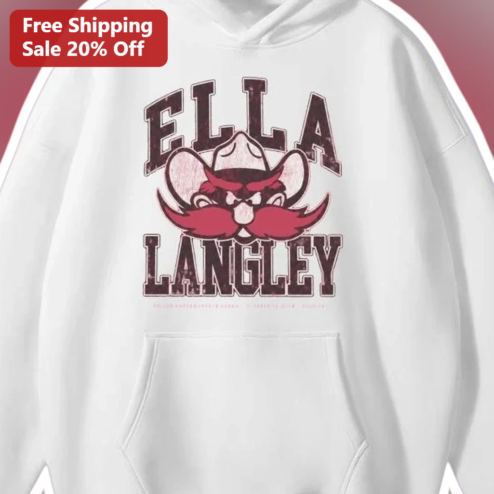 Angry Cowboy Mascot Vintage White Pullover Hoodie Unisex Western Graphic Sweatshirt