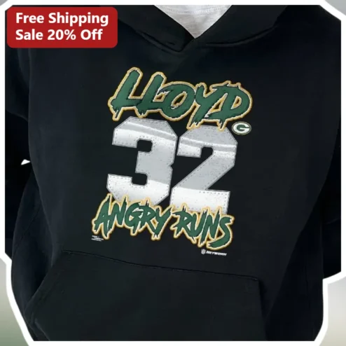 Angry Runs Hoodie Black Distressed Vintage Football Fan Gift for Men Women