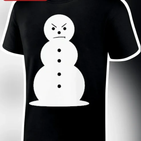 Angry Snowman Graphic Tee Funny Grumpy Christmas Holiday Humor Gift for Men Women