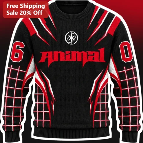 Animal Sweater Distressed Gothic Knitwear Y2K Streetwear Holiday Gift for Women Men