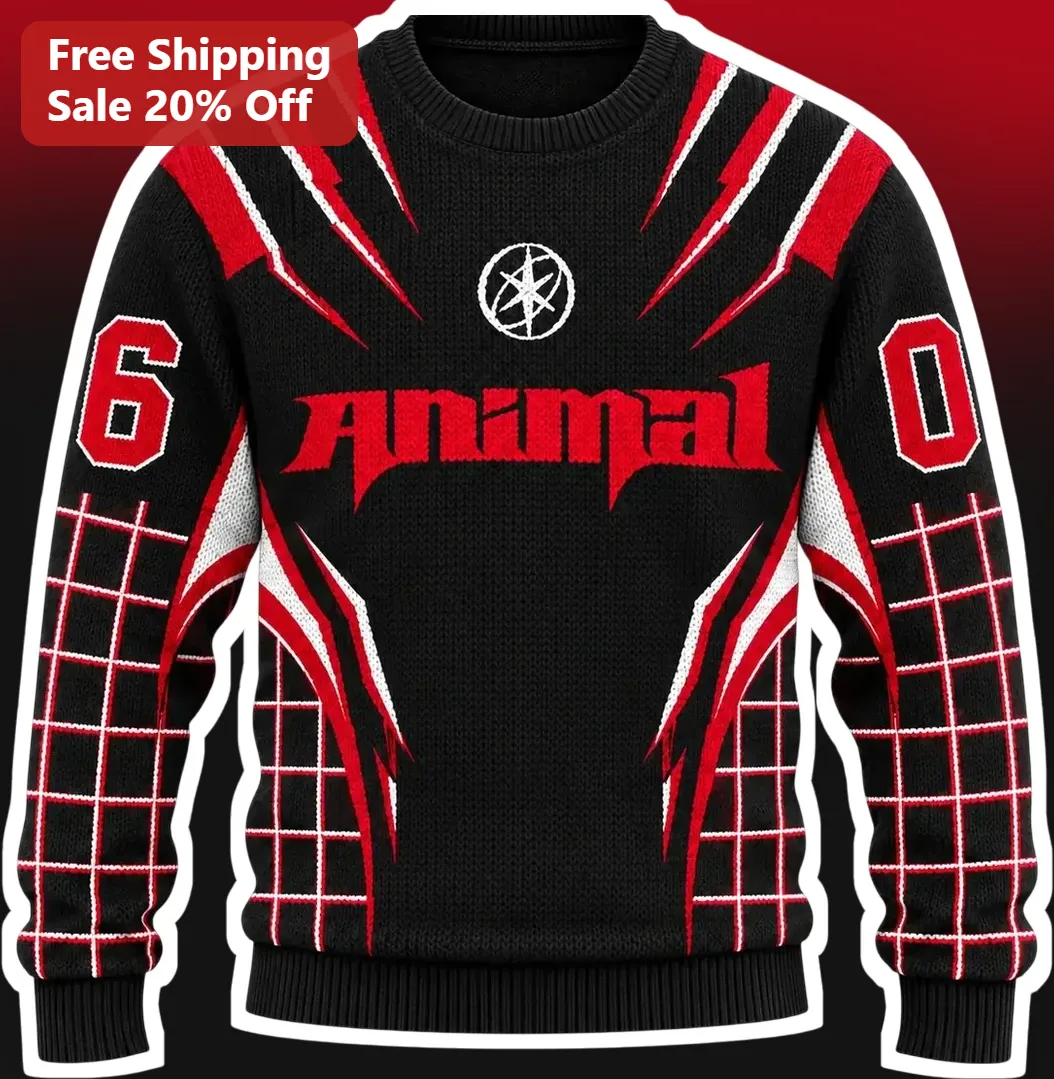 Animal Sweater Distressed Gothic Knitwear Y2K Streetwear Holiday Gift for Women Men