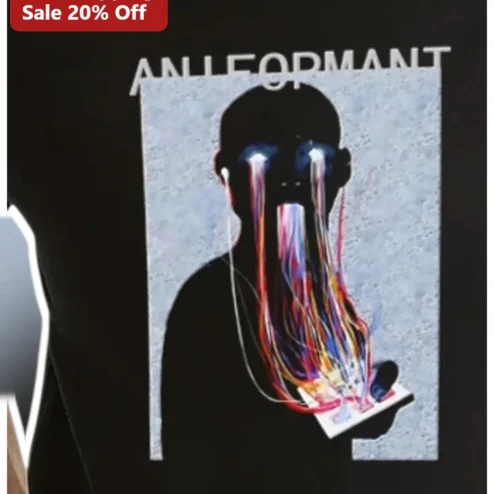 ANLEOPMANT Tee Cyberpunk Glitch Art Graphic Shirt Dark Alternative Music Merch