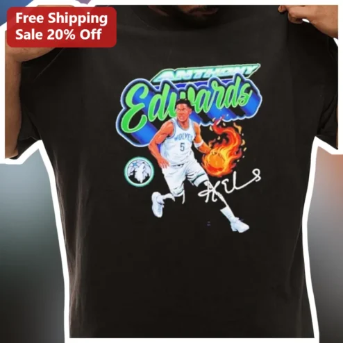 Anthony Edwards Tee Minnesota Timberwolves NBA Basketball Fan Graphic Shirt