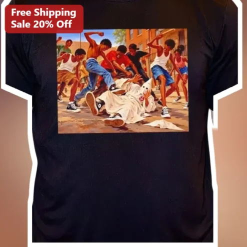 Anti-KKK Street Fight Graphic Tee Vintage Civil Rights Protest Shirt