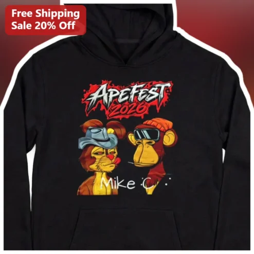 APEFEST 2026 Hoodie Streetwear Graphic Sweatshirt for Men Women Crypto NFT Fans available at our Chicago, Illinois warehouse
