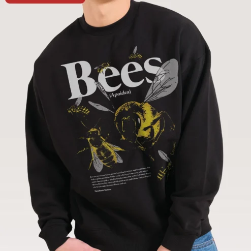 Apoidea Bees Sweatshirt Vintage Scientific Illustration Honeybee Graphic Apparel for Entomology Stud on a hanger, ready to ship from Chicago, Illinois