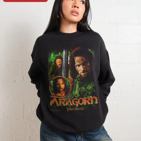 Aragorn Lord of the Rings Sweatshirt Vintage Strider King of Gondor Fan Gift on a hanger, ready to ship from Chicago, Illinois