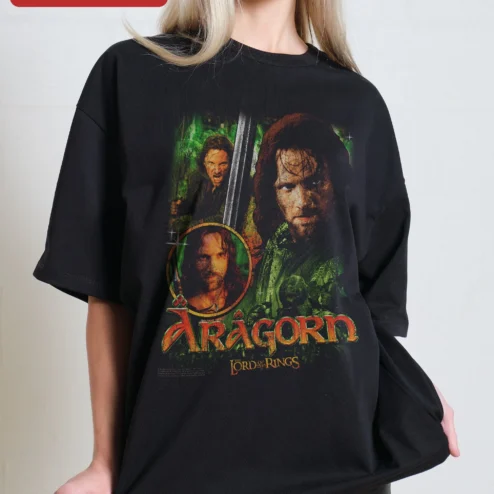Aragorn Lord of the Rings Vintage Distressed Graphic Tee for Men Women Fantasy Movie Fan Gift