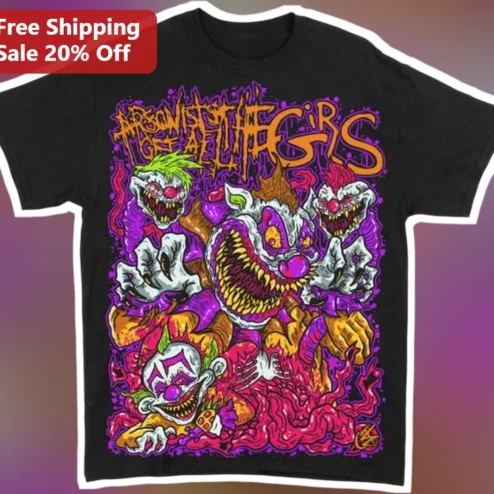 ARE MOST OF THE GIRS Grammar Joke Horror Clown Tee