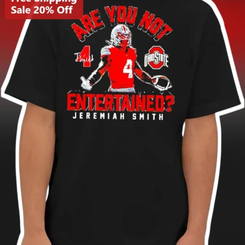 Are You Not Entertained Jeremiah Smith Ohio State Buckeyes Football Player Distressed Graphic Tee