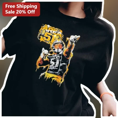 Area 51 Astronaut Grunge Graphic Tee Retro Sci-Fi UFO Alien Shirt for Men Women