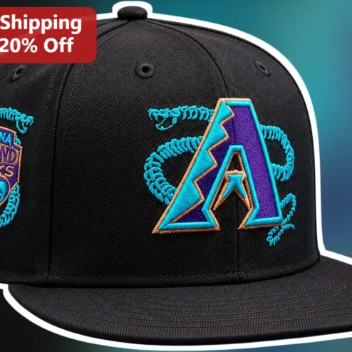 Arizona Diamondbacks Snapback Hat Black Embroidered A Logo Snake Team Cap