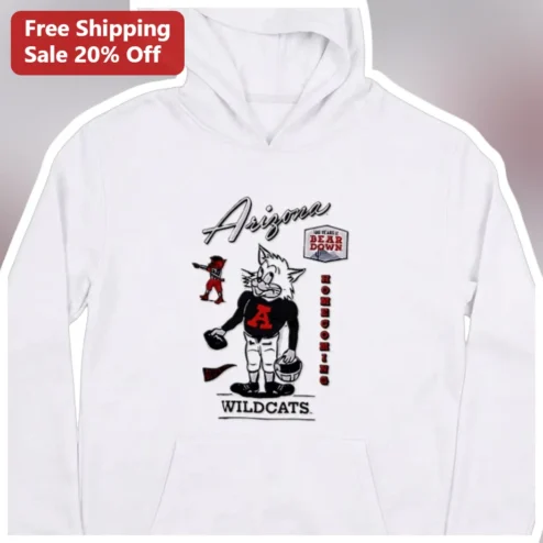 Arizona Wildcats Bear Down Vintage Wilbur Hoodie University of Arizona Fan Apparel