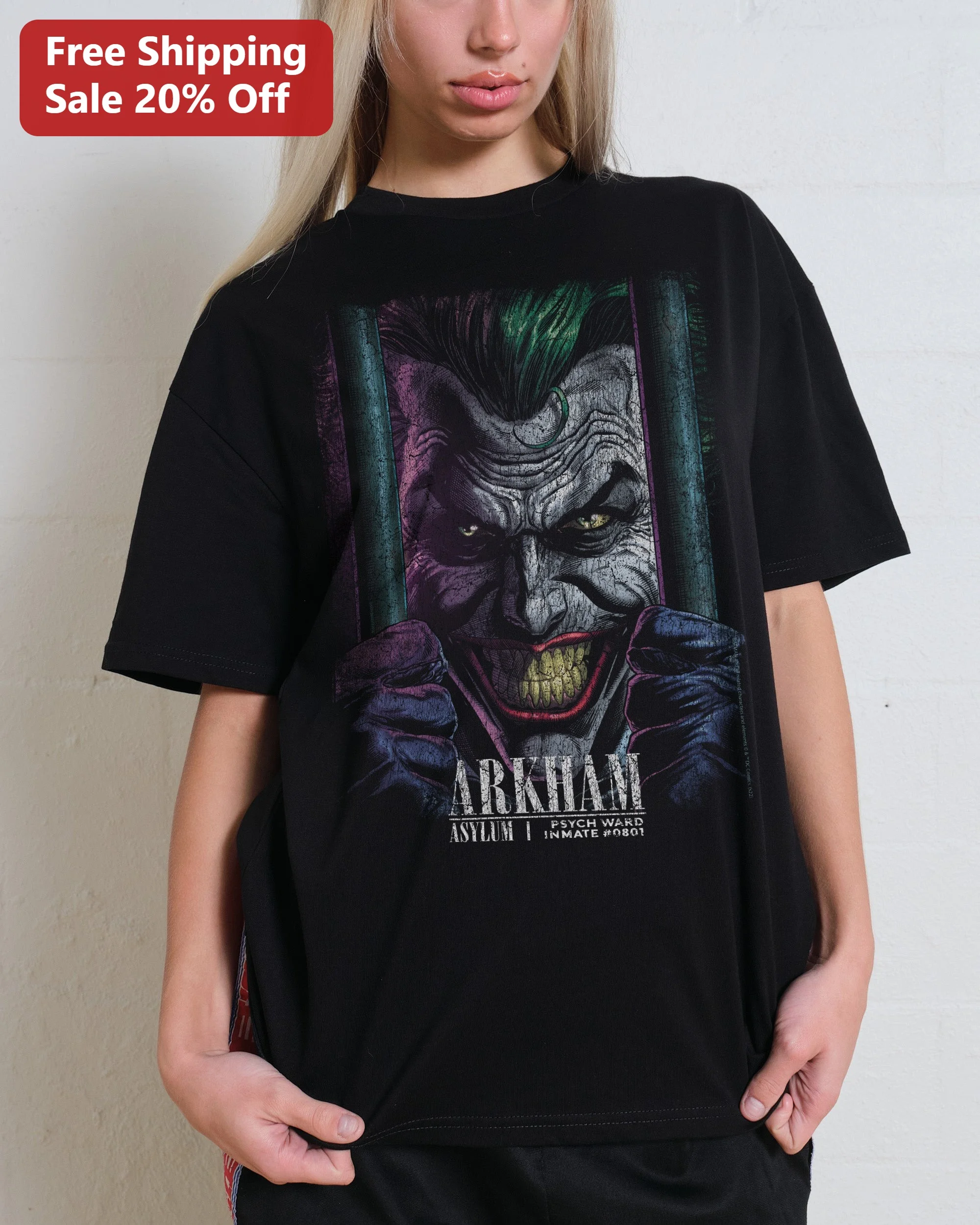 Arkham Asylum Psych Ward Inmate The Joker Graphic Tee