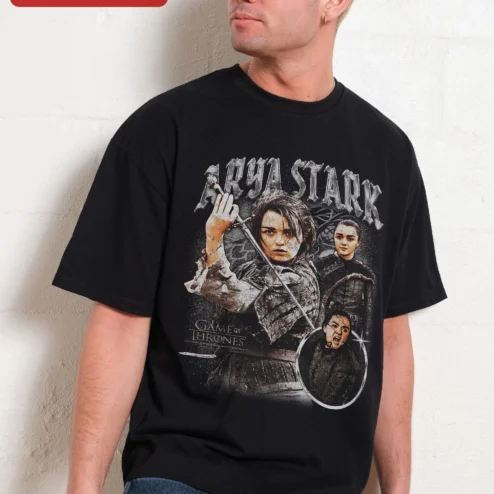 Arya Stark Game of Thrones Vintage Distressed Graphic Tee House Stark Fan Gift