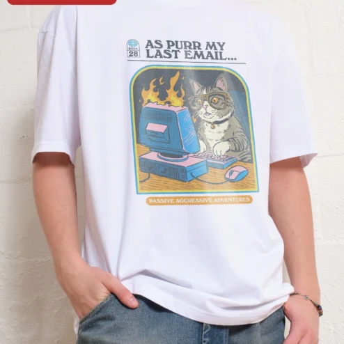 As Purr My Last Email Passive Aggressive Adventures Cat Pun Graphic Tee Funny Office Humor Shirt