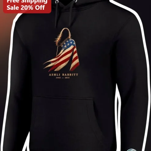 Ashli Babbitt Hoodie Memorial Tattered Flag Graphic Sweatshirt for Men Women