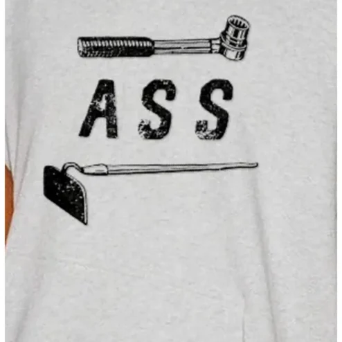 ASS Funny Vintage Hammer Shovel Graphic Tee Dark Humor Novelty Shirt for Adults
