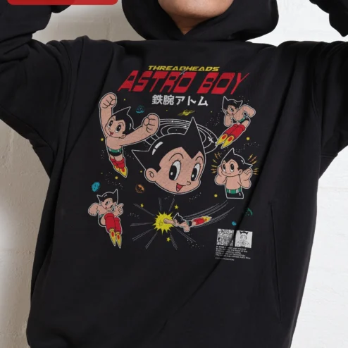 Astro Boy Hoodie Retro Anime Graphic Pullover for Men Women Sci-Fi Robot Merch