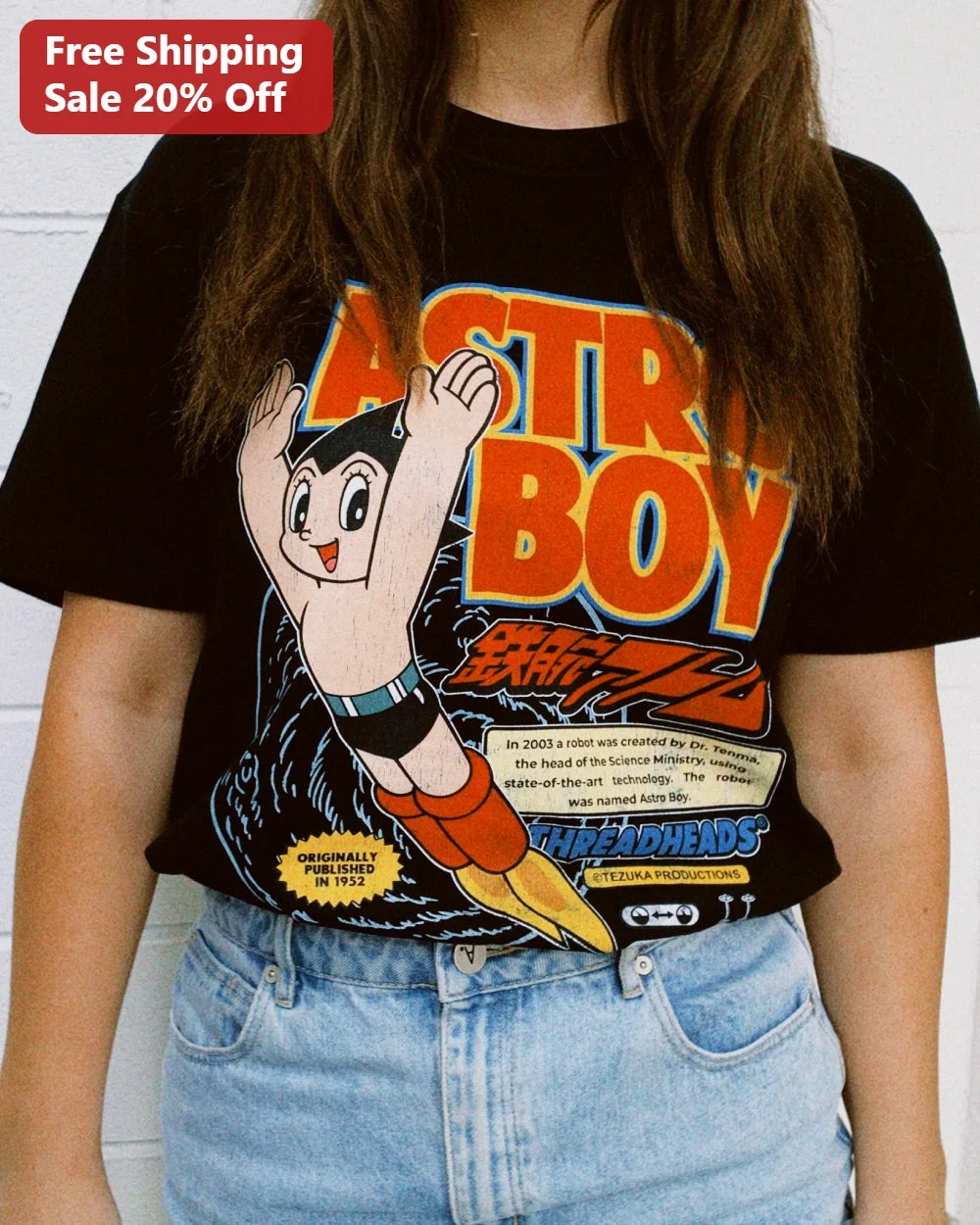Astro Boy Originally Published In 1952 Vintage Anime Graphic Tee Osamu Tezuka Retro Manga Shirt