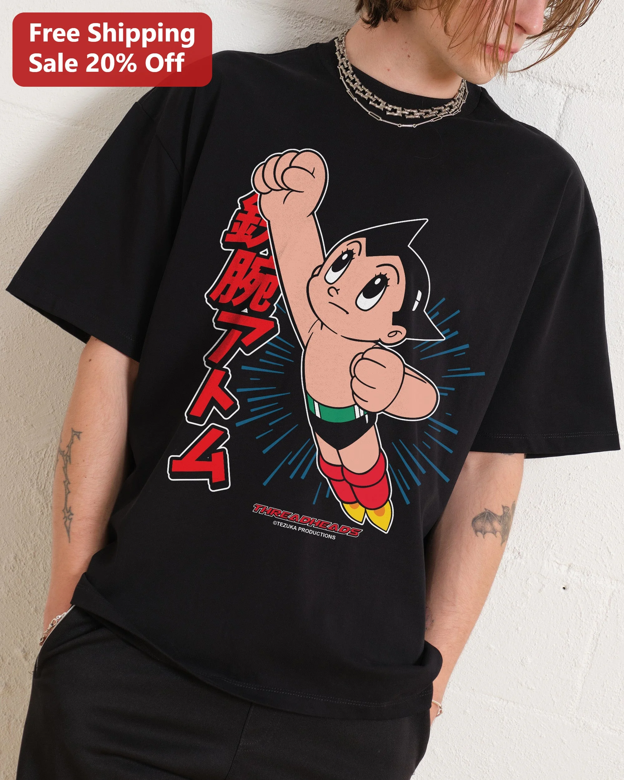 Astro Boy Tee Tetsuwan Atom Flying Robot Anime Graphic Shirt