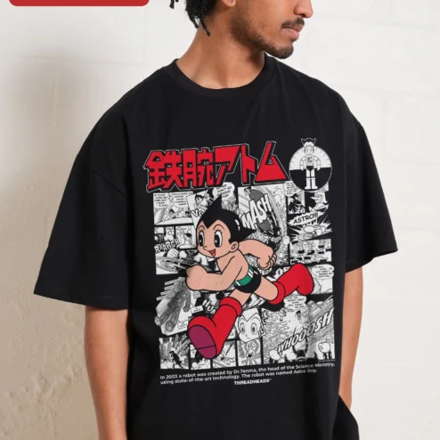 Astro Boy Tetsuwan Atom 2003 Anime Graphic Tee Osamu Tezuka Manga Retro Oversized Shirt