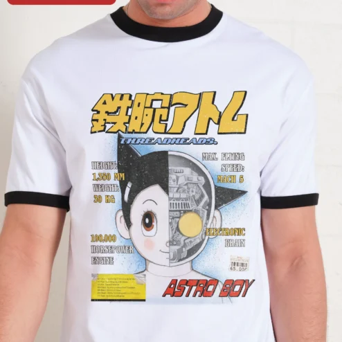 Astro Boy Tetsuwan Atom Mach 5 Specs Graphic Tee Retro Anime Osamu Tezuka Merch