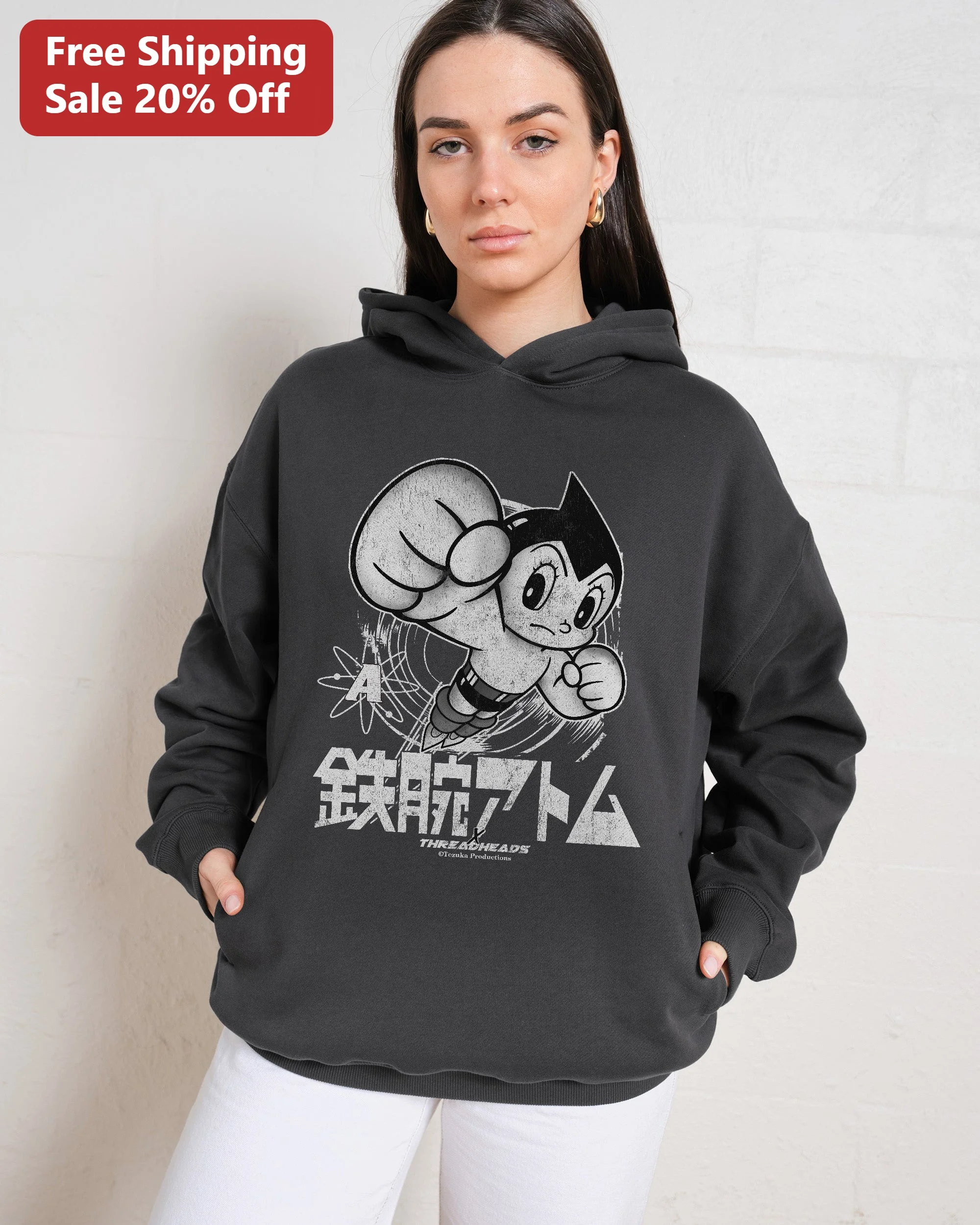 Astro Boy Tetsuwan Atom Of Peace Hoodie Retro Anime Manga Character Pullover