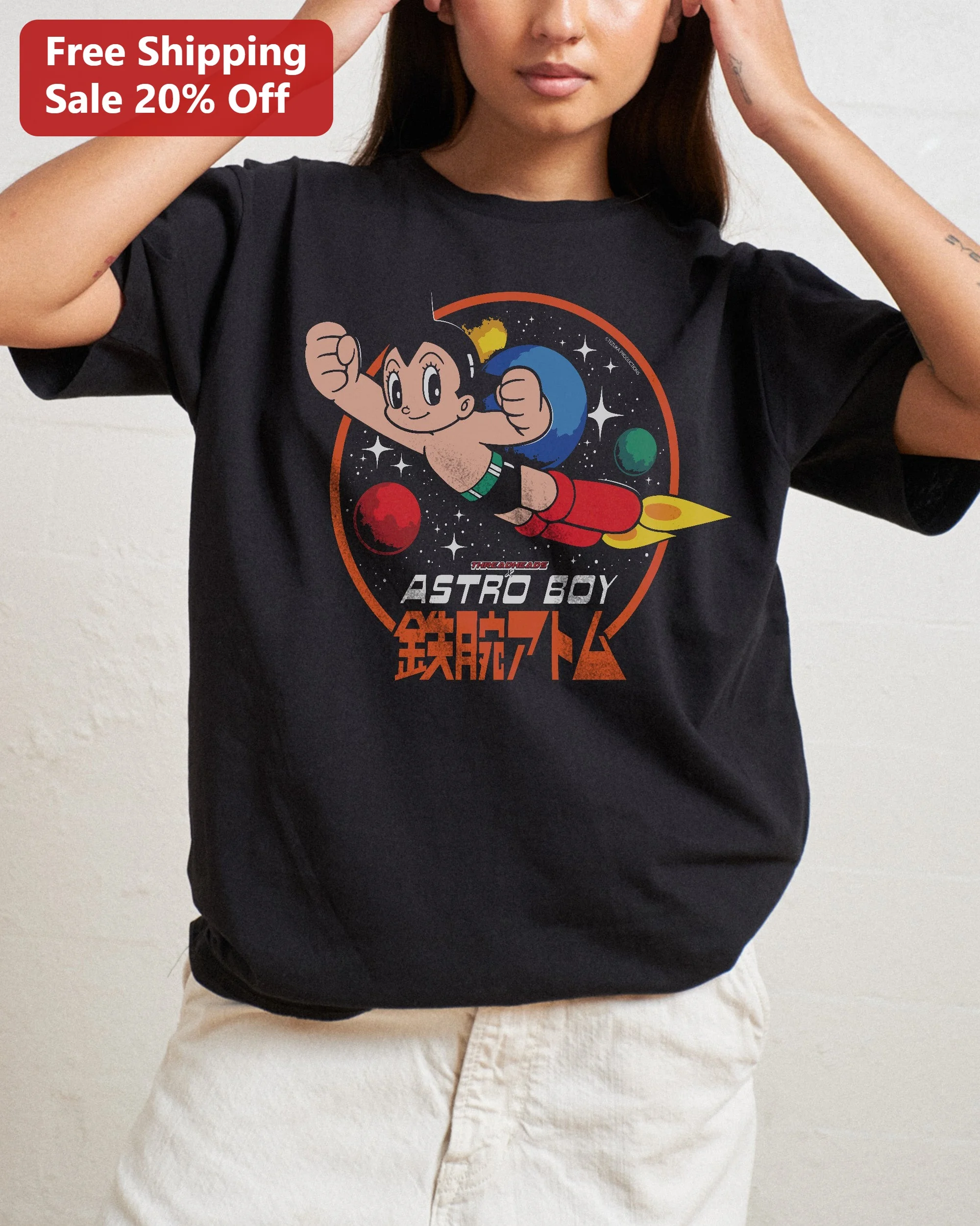 Astro Boy Tetsuwan Atom Retro Anime Graphic Tee Osamu Tezuka Mighty Atom Shirt
