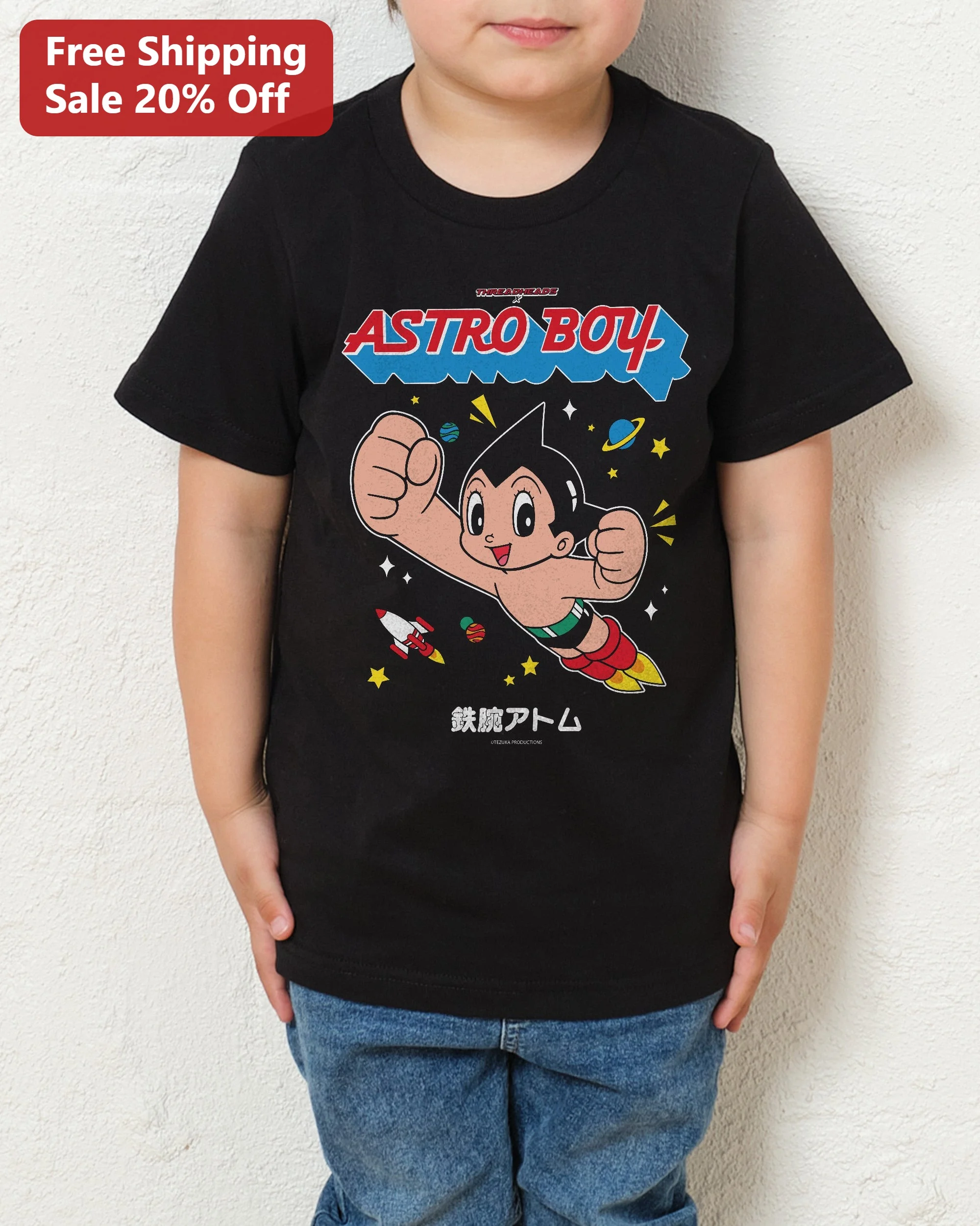 Astro Boy Vintage Cosmic Graphic Tee Retro Anime T-Shirt Gift for Kids Men Women