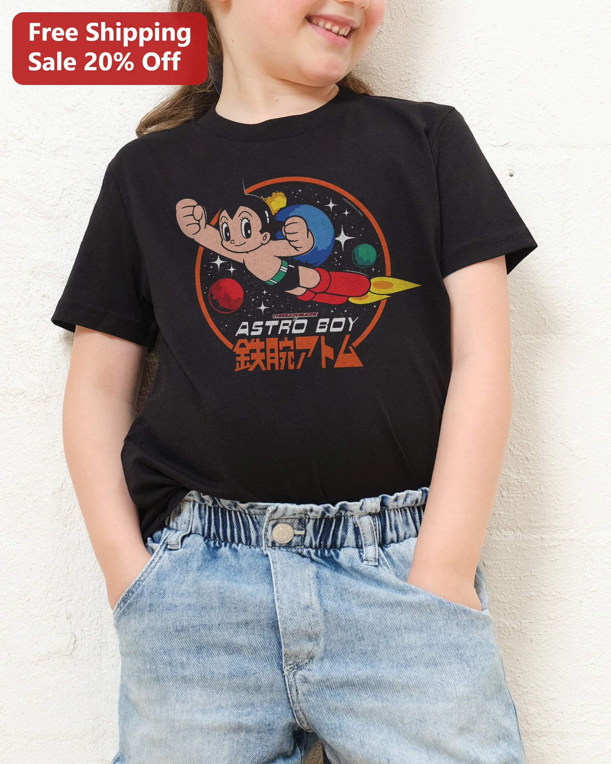 Astro Boy Vintage Retro Anime Graphic Tee Kids Boys Girls T-Shirt