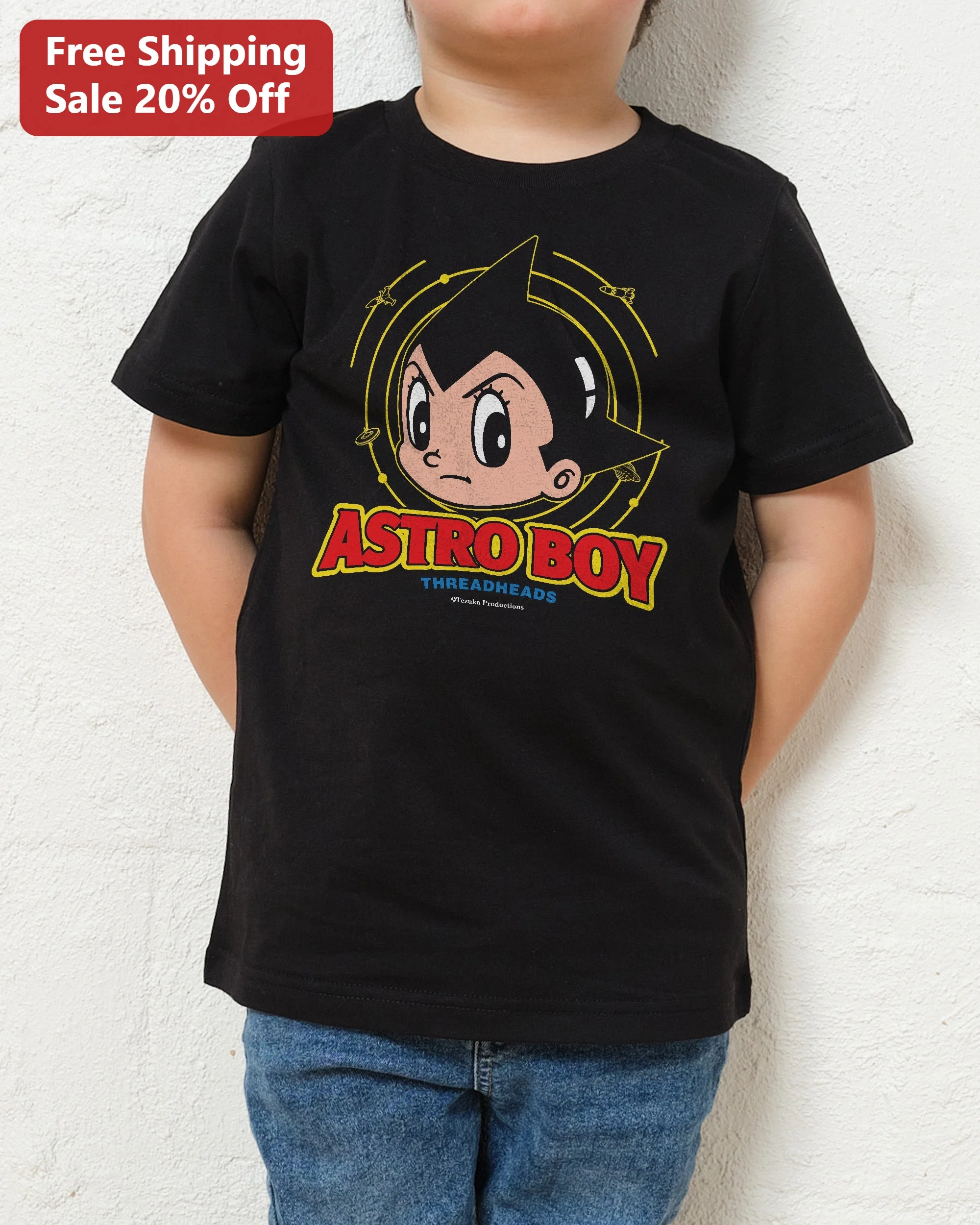 Astro Boy Vintage Space Head Graphic Tee for Kids Anime Fans Retro Manga Shirt