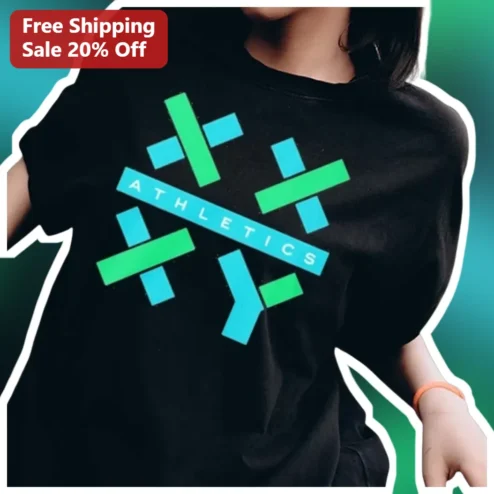 Athletics Geometric Cross Pattern Tee Modern Sporty Graphic Shirt for Runners and Gym Enthusiasts