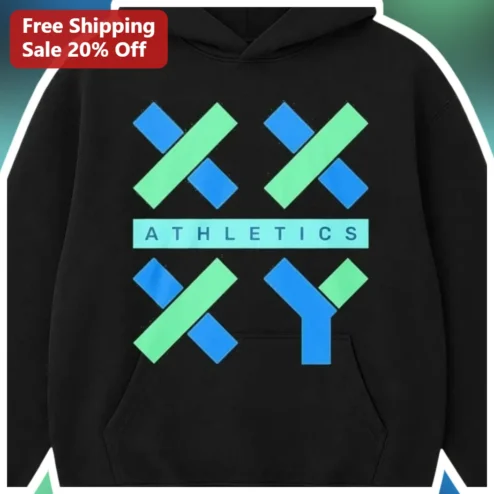 Athletics XXXY Geometric Logo Pullover Hoodie Streetwear Graphic Sweatshirt