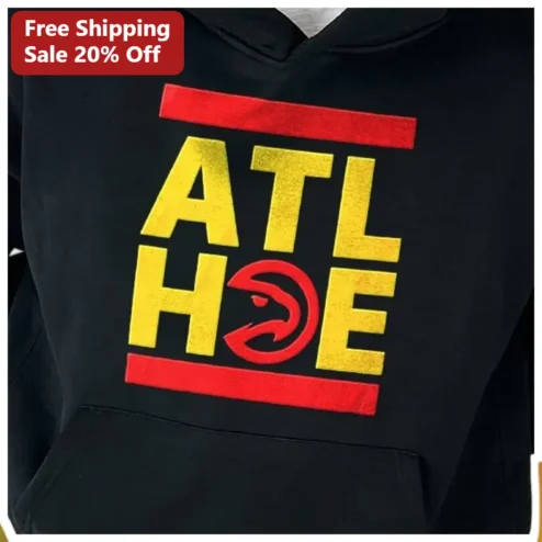 ATL HOE Hoodie Atlanta Hawks Logo Graphic Sweatshirt Unisex Streetwear Apparel available at our Chicago, Illinois warehouse