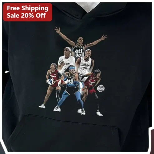 Atlanta Dream Hoodie WNBA Fan Apparel Black Pullover for Women Men