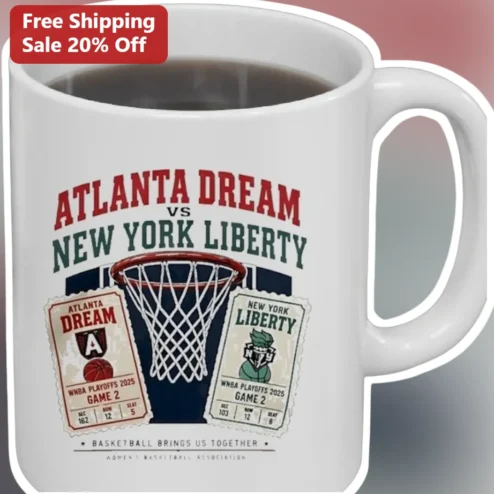 Atlanta Dream vs New York Liberty WNBA Playoffs Mug Basketball Brings Us Together
