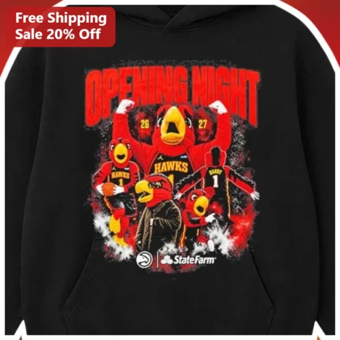 Atlanta Hawks Opening Night Hoodie Howard the Hawk NBA Fan Gear