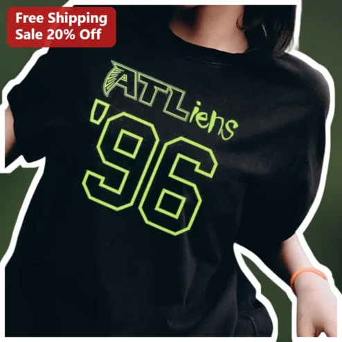 ATLliens '96 Tee Outkast Anniversary Graphic T-Shirt Unisex Black Neon Green Streetwear