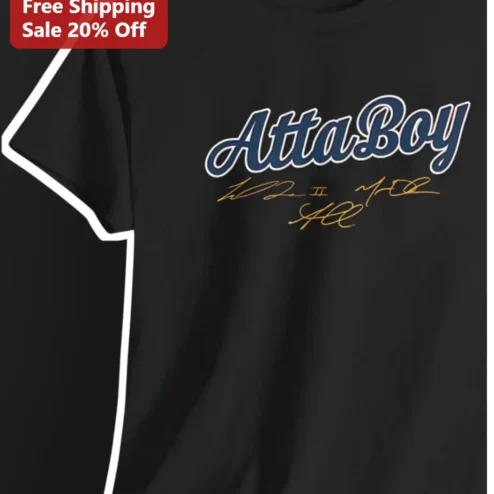 Atta Boy Tee Retro Baseball Sarcastic Novelty Graphic T-Shirt for Men Kids Unisex Cotton