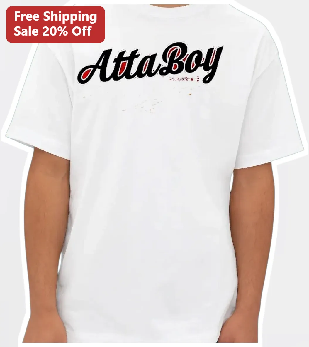 Atta Boy Tee Retro Script Funny Award Shirt for Men Women Coach Baseball Gift