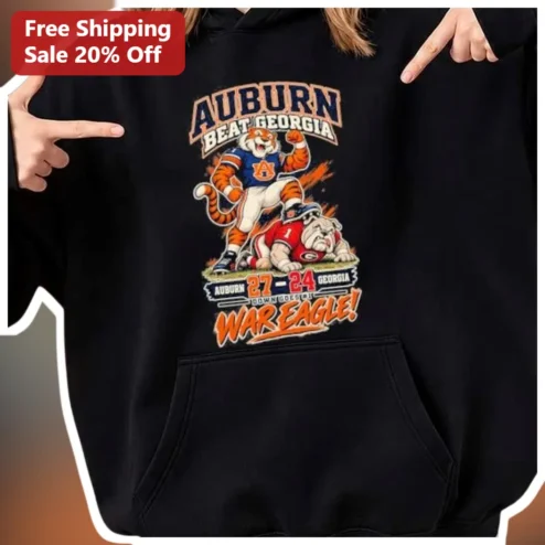 Auburn Beat Georgia War Eagle Hoodie College Football Rivalry Fan Gear