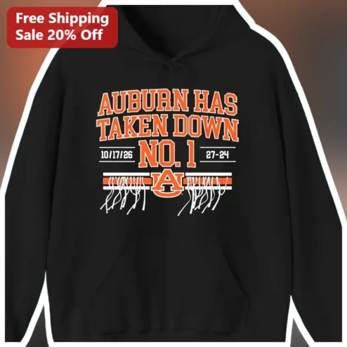 Auburn Has Taken Down No. 1 Georgia Hoodie Auburn Tigers Football Victory Sweatshirt Retro Varsity Style Gift for Men Women