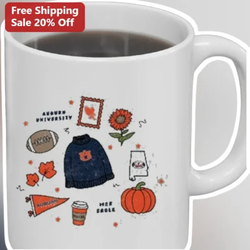Auburn University Home Eagle Mug Cozy Autumn Fall Semester Gift for Tigers Fans Students Alumni