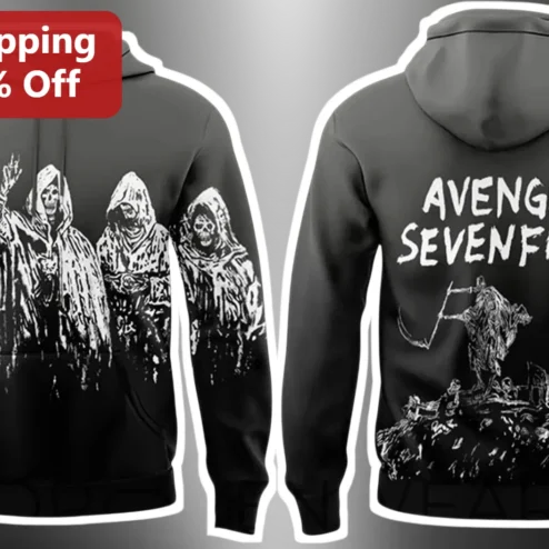 Avenged Sevenfold Hoodie Gothic Reaper Graphic Pullover A7X Band Merch