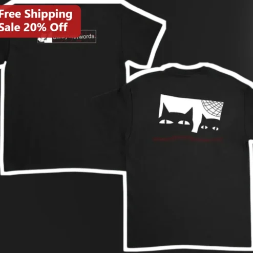 Away With Words Cat Lover Tee Funny Literary Graphic T-Shirt for Women Men