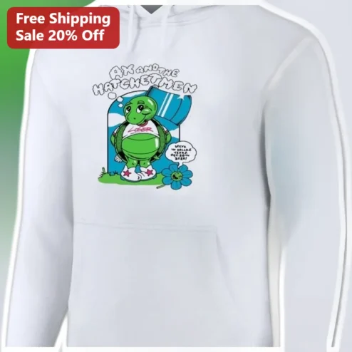 AX AND THE HATCHETMEN Hoodie Funny Turtle Indie Rock Band Merch Pullover Sweatshirt