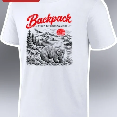 Backpack Fat Bear Week Champion Tee Alaska Bear 89 Vintage Outdoor Graphic Shirt